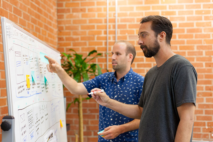 two designers planning product design