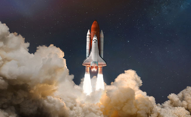 image of space shuttle taking off