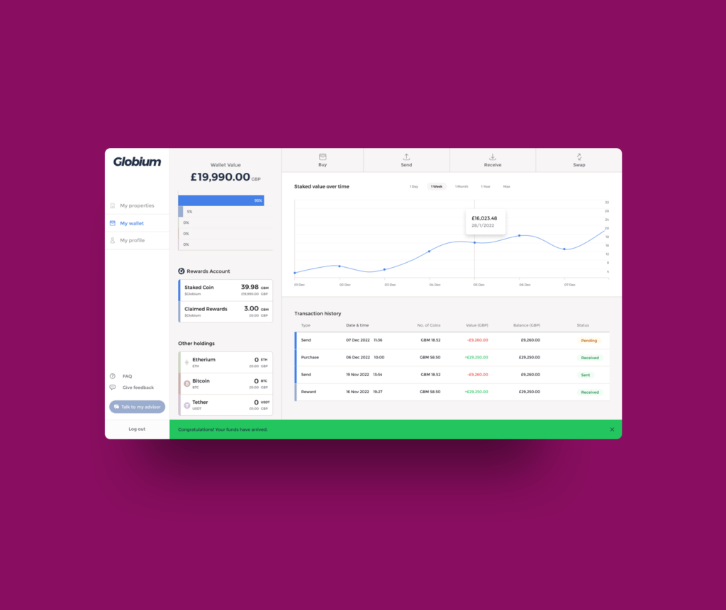 Crypto wealth management portal created by Surrey blockchain developers, Ronins