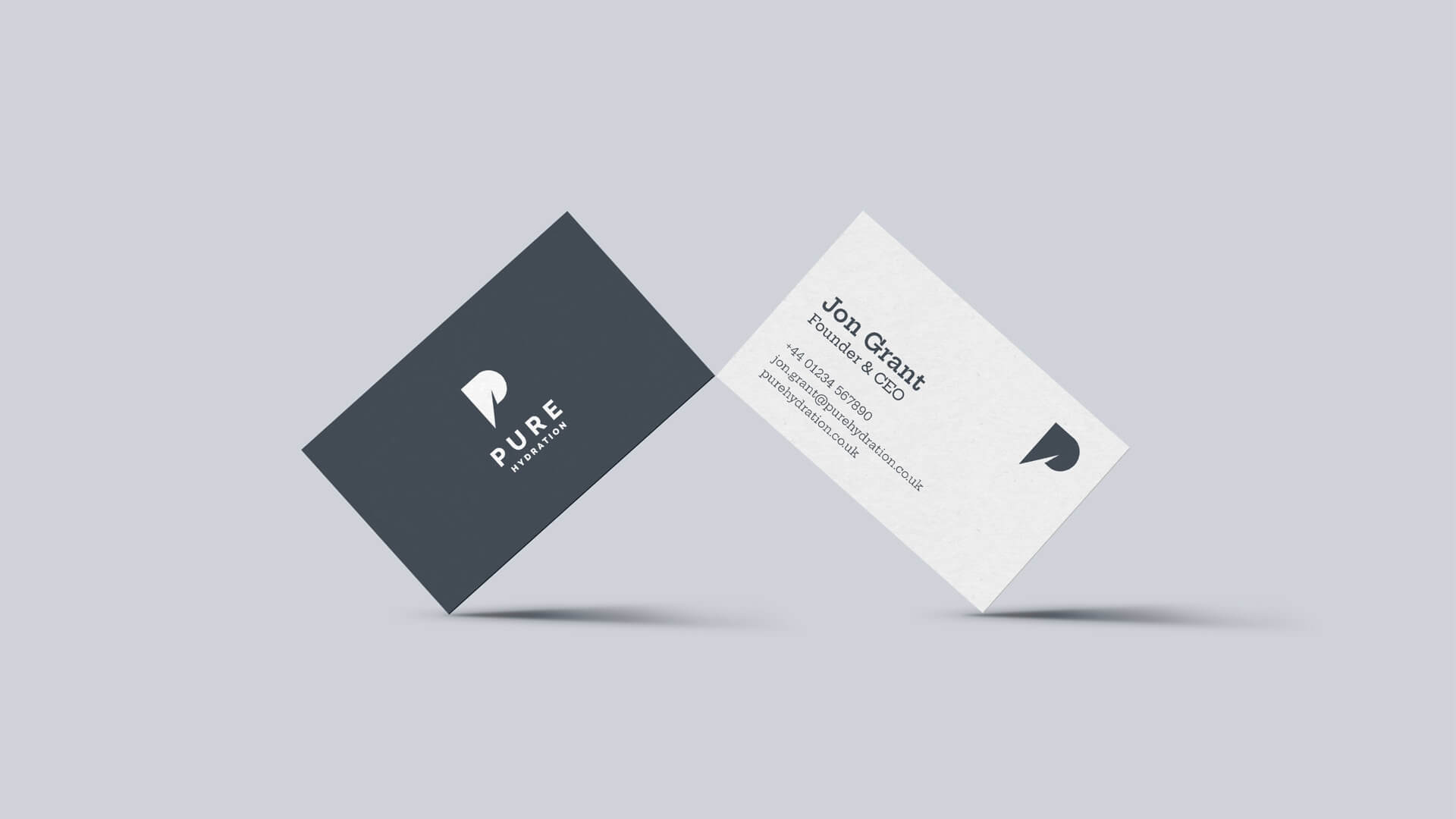 brand identity business card stationery for Pure Hydration