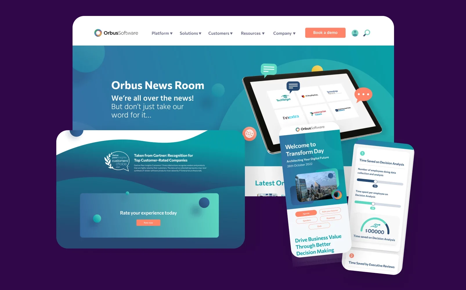 design system and web design for Orbus Software by Ronins