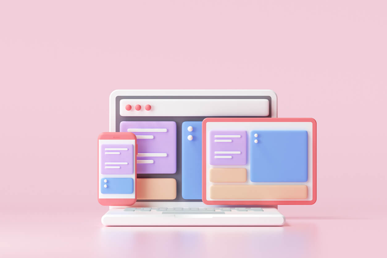 illustration of responsive web designs on multiple devices