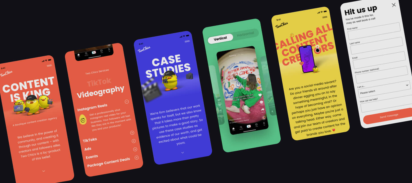 two chics mobile web design