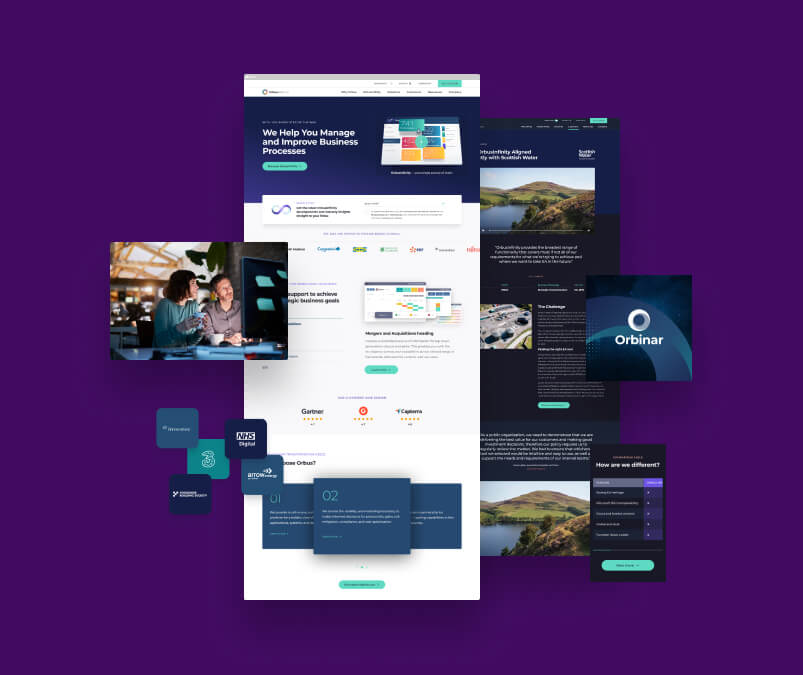 Ronins UX design London service provided a new slick, modern website for Orbus Software