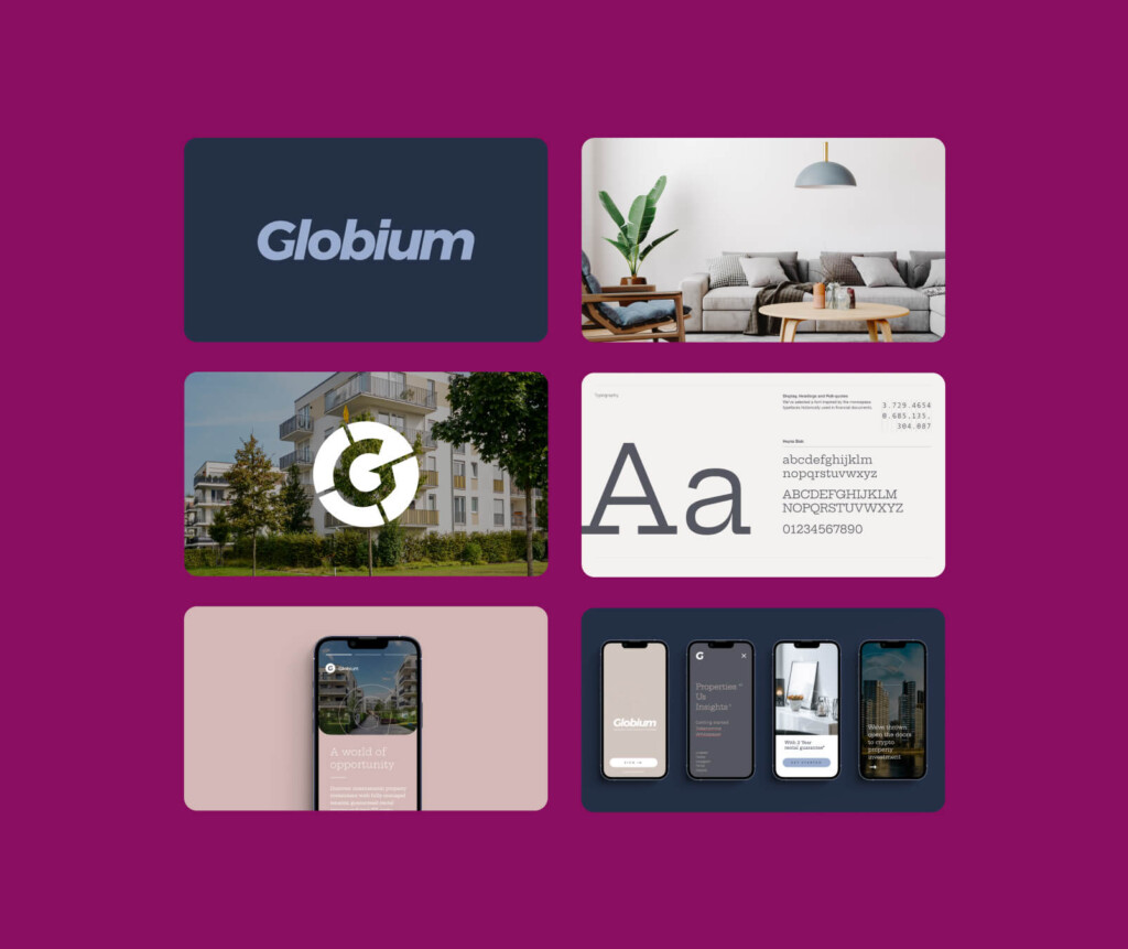 New Globium branding designed by Ronins, a brand identity agency Surrey