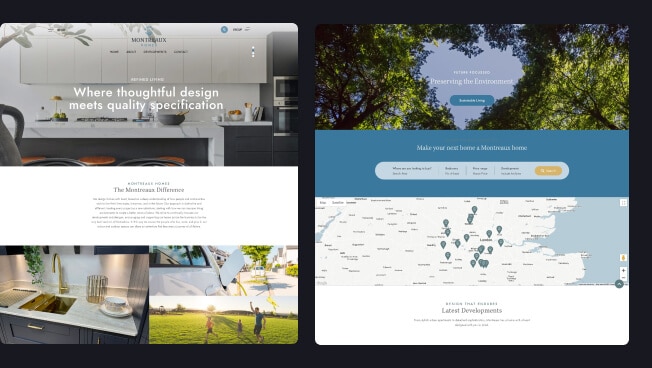 montreaux homes website exemplifies a human-centric approach