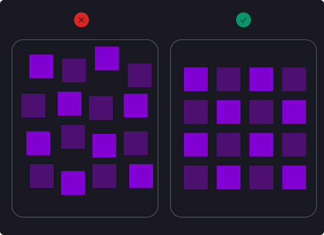 consider placement relationships between elements