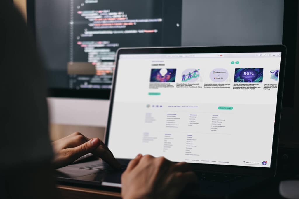 footer navigation for Orbus Software