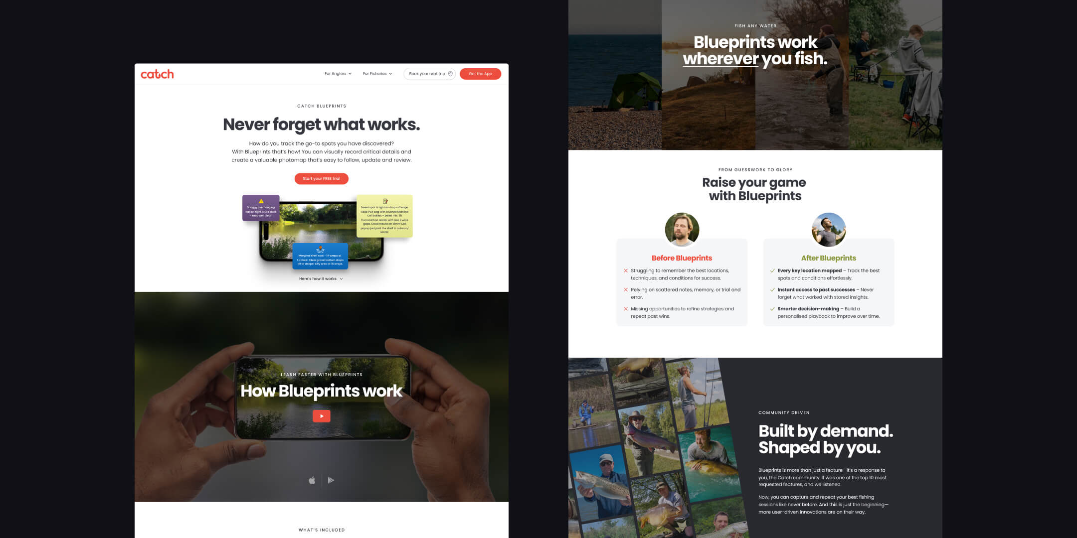landing page conversion optimisation ux and ui work for Catch