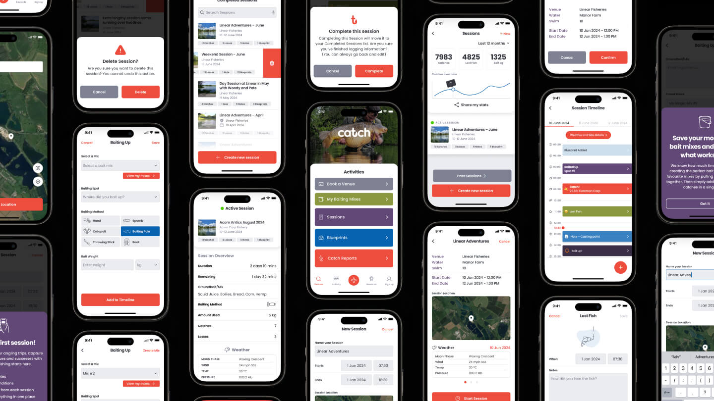catch mobile app user experience - session notes feature