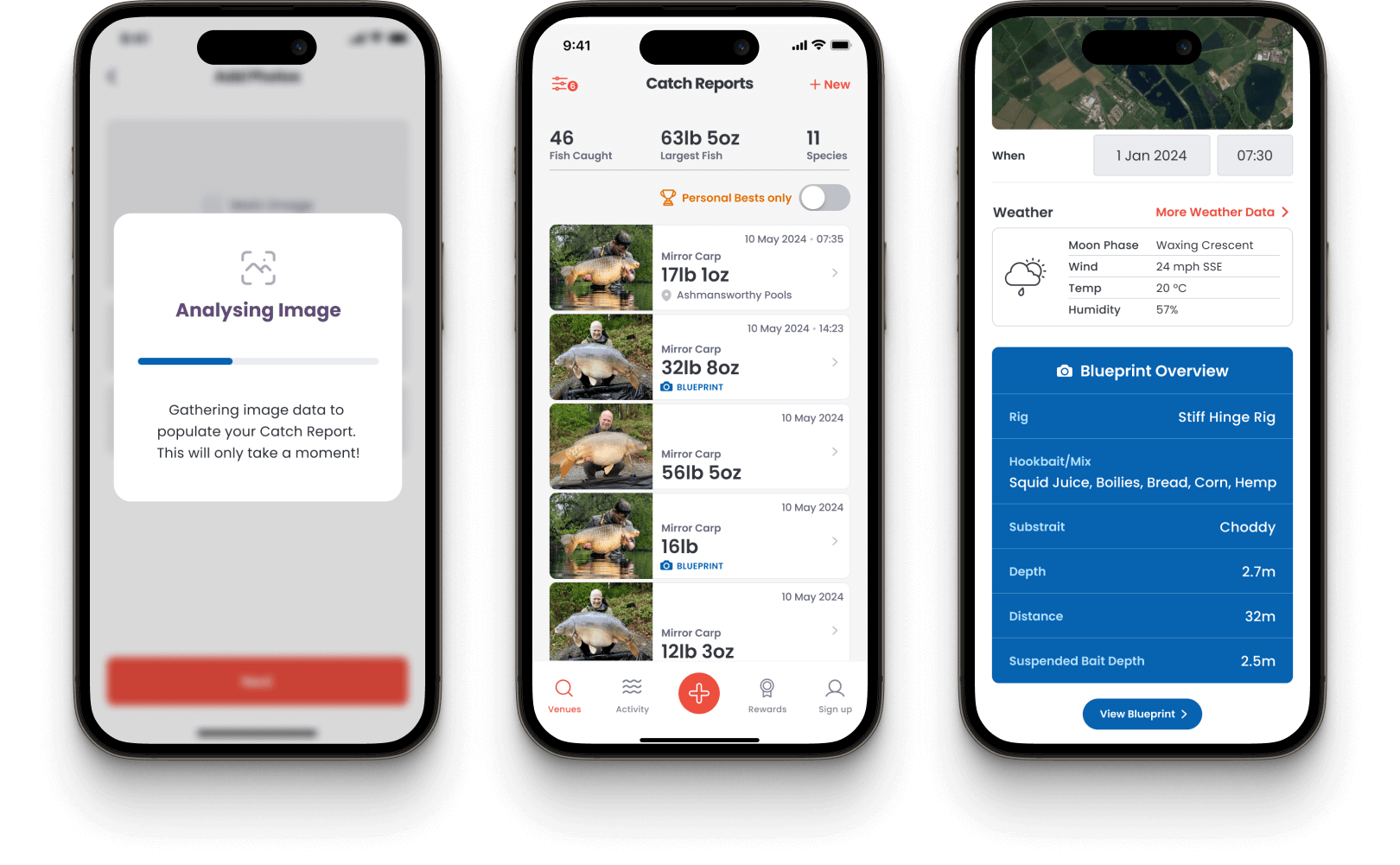 fishing app user experience for catch - reports feature