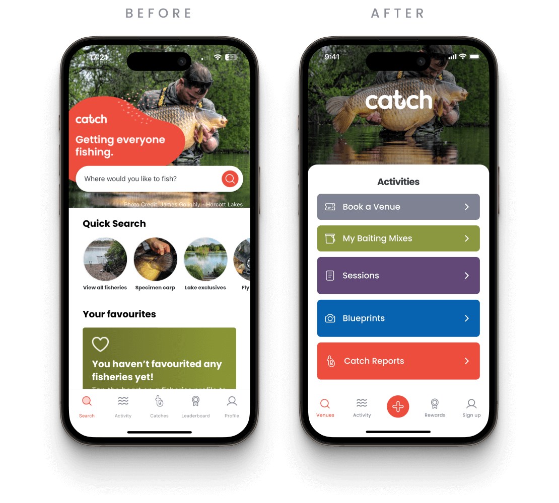 catch mobile app navigational user experience improvements