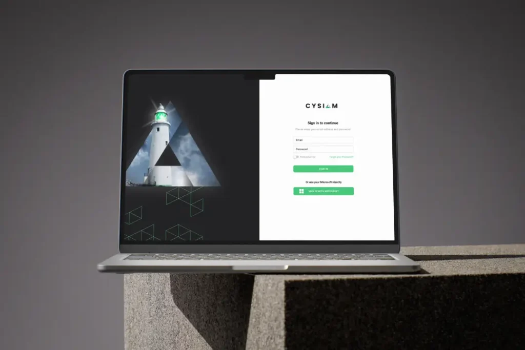 custom web application login screen for cysiam
